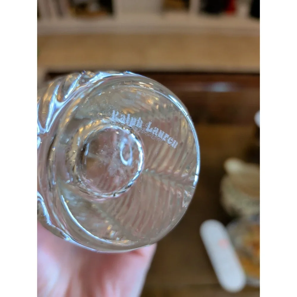 Crystal Ralph Lauren Herringbone Bud Vase, Excellent Condition, 7.5